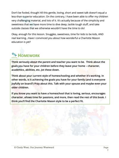 sample text from a homeschooling book